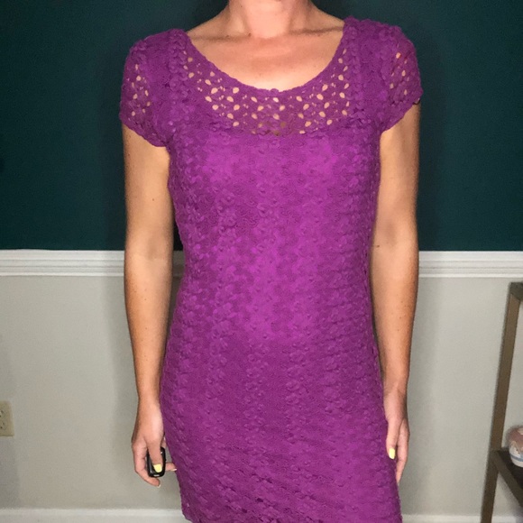 F6 *3 for $15* Free people magenta pink knit bodycon mini dress - Picture 6 of 12